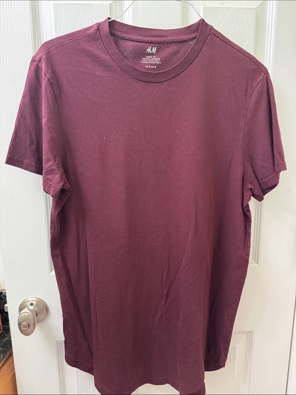 H&M Men's Short Sleeve Crew Tee in Wine